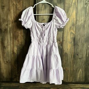 Lavender Puff Sleeve Dress